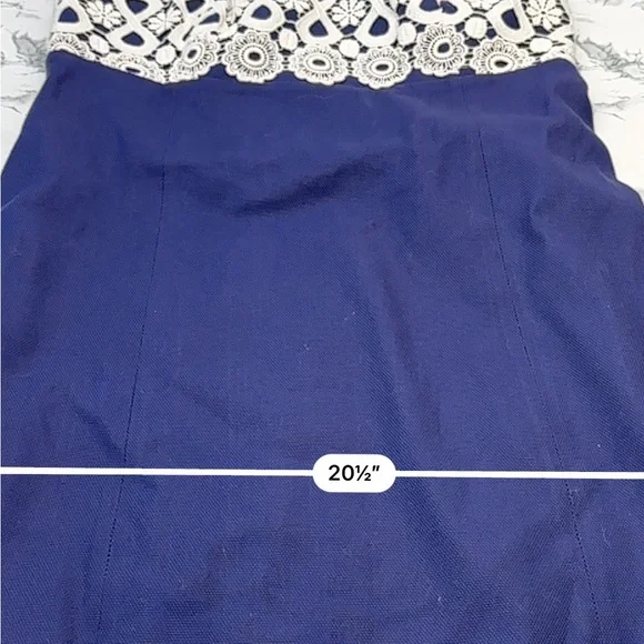 Lilly Pulitzer Bowen Navy Strapless Mini Dress with White Crochet Bust size 10 - Picture 10 of 15